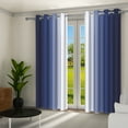 thumbnail image 5 of Aofoto Navy Blue Ombre Blackout Curtains 52 x 63 inch Gradient Thermal Insulated Energy Saving Grommet Window Drapes for Living Room/Bedroom,2 Panels, 5 of 6