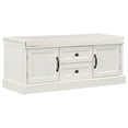 thumbnail image 3 of Storage Bench with 2 Drawers and 2 Cabinets, Ottoman with with Removable Upholstered Cushion, Shoe Bench for Hallway, 42.5L x 15.9W x 17.5H, White, 3 of 7