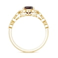 thumbnail image 2 of Rosec Jewels Real Garnet Vintage Inspired Engagement Ring - Cushion Cut Garnet and Diamond Halo Ring - with Jewelry Box, 14K Yellow Gold, US 10.00, 2 of 8