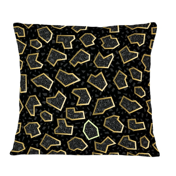 Designart Gold Retro 80s' Mid-Century Modern Throw Pillow - 12x20