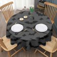 thumbnail image 3 of Halloween Bats on Dark Pattern Round Tablecloth 60"x60",Wrinkle Wipeable Table Cloth for Kitchen Dining Room Picnic Patio Party, 3 of 6