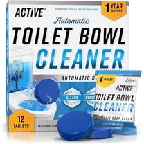 Active Toilet Bowl Cleaner Gel Tablets, Hard Water Stain Remover and Deodorizer, 12 Count