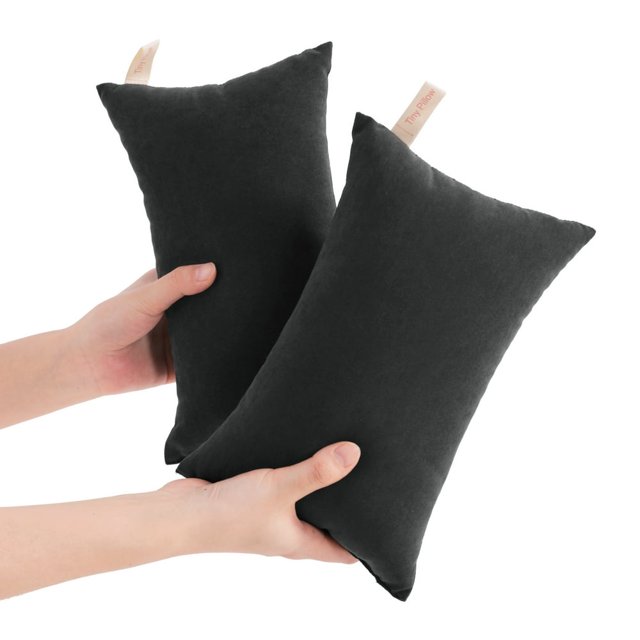 HAOAN Ntbay 2 Pack Microfiber Soft Tiny Pillows Machine Washable Travel Pillows 11” x 7” Light Gray