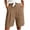 Brown, variant on Womens Shorts Dressy Wide Leg Summer Shorts High Waisted Tailored Pleated Business Casual Work Trouser Shorts (Brown, XL)