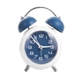 thumbnail image 1 of Alarm Clock for Kids, 4 Inch Metal Twin Bell Alarm Clock Battery Power for Heavy Sleepers Adults, Silent Quartz Movement Clock with Backlight, Small Table Clock for Bedroom Living Room Office (Blue), 1 of 5