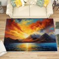 thumbnail image 1 of 3x5 Rug, Sunset Door Mat Washable Non Slip Soft for Entryway, Mountain Landscape Rug, Sunset Scenery Carpet, Sunset Home Decor & Gifts, 1 of 7