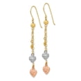 thumbnail image 2 of Primal Gold 14 Karat Tri-color Puff Heart Dangle Earrings, 2 of 5