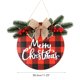 thumbnail image 2 of Feliz Navidad, Guirnalda A Cuadros, Letrero Colgante De Navidad, Placa De Puerta De Madera Con Bayas Rojas, Conos De Pino, Decoración De Lazo Guardurnaity HA041399-01, 2 of 6