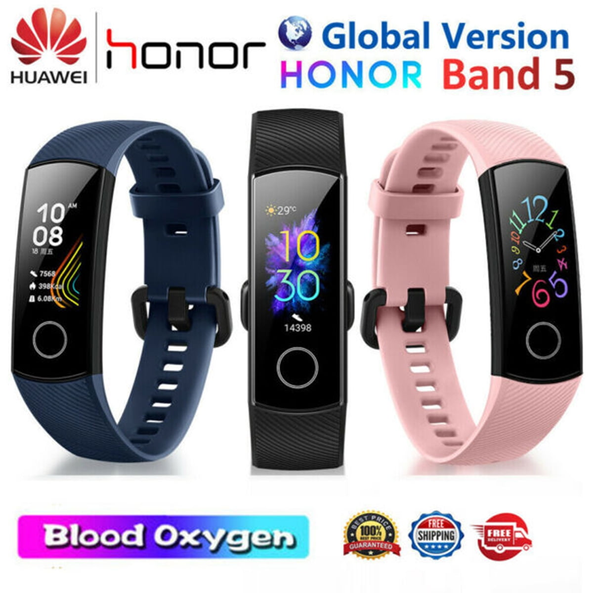 Honor Band Smart Watch BT Huawei TruSleep Tracking Phone Locate Heart  Rate Monitoring Multiple Sports Modes Wristwatch Sports Fitness Tracker