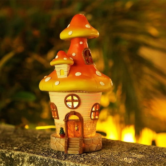 Sruoe Garden Statues for Outside, Garden Decorations Outdoor, Garden Decor with LED Light, Garden Solar Lights, Solar Garden Decor, Gardening Gifts, House Garden Statue for Garden Lawn Pathway Yard
