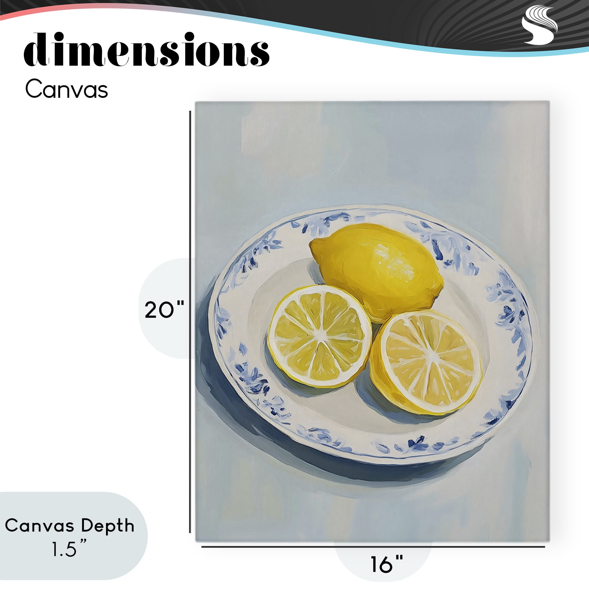 Stupell Industries Plate of Juicy Lemons Canvas Wall Art, design by The Prints Vibe