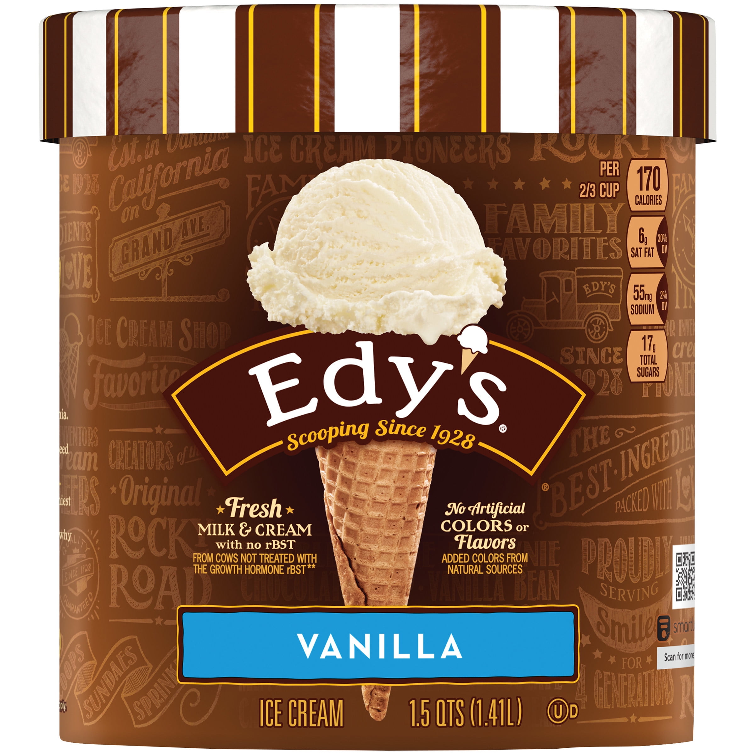 EDY'S/DREYER'S Vanilla Ice Cream 1.5 qt. Tub