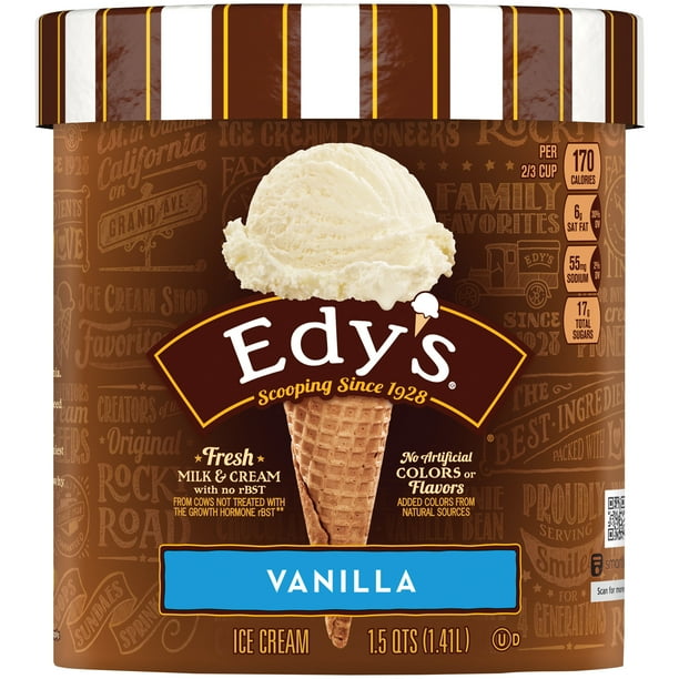 EDY'S/DREYER'S Vanilla Ice Cream 1.5 qt. Tub