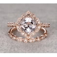 thumbnail image 2 of Antique 1.60 carat Round Cut Real Morganite Ring Set with Moissanite Bestselling Design with 18k Gold Plating, 2 of 6