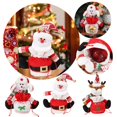 thumbnail image 4 of MesaSe 1PCS Christmas Bag Drawstring Gift Doll Bag Fabric Drawstring Bag Sugar Snack Bag Bag Santa Snowman Bear Christmas Christmas Decorations Christmas Knitted Bag, 4 of 6