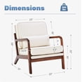 thumbnail image 2 of Simenmax Mid Century Modern Accent Chair, Lounge Chair with Cushion, Solid Wood Chair with Arms, Reading Chair for Living Room, Bedroom,Beige, 2 of 9