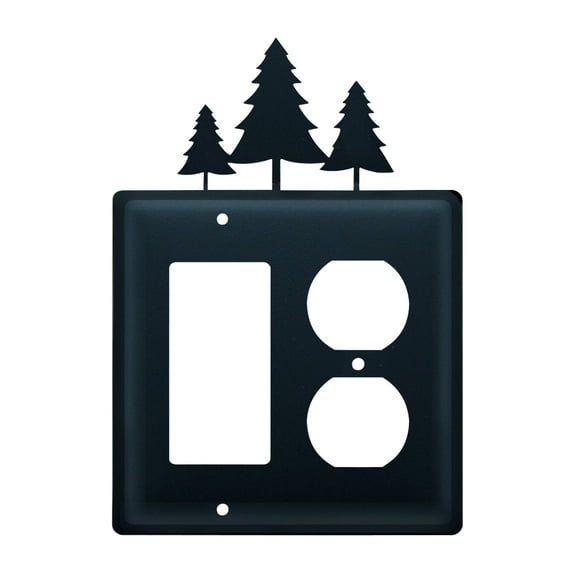 Village Wrought Iron EGO-20 Single GFI & Outlet - Pine Trees