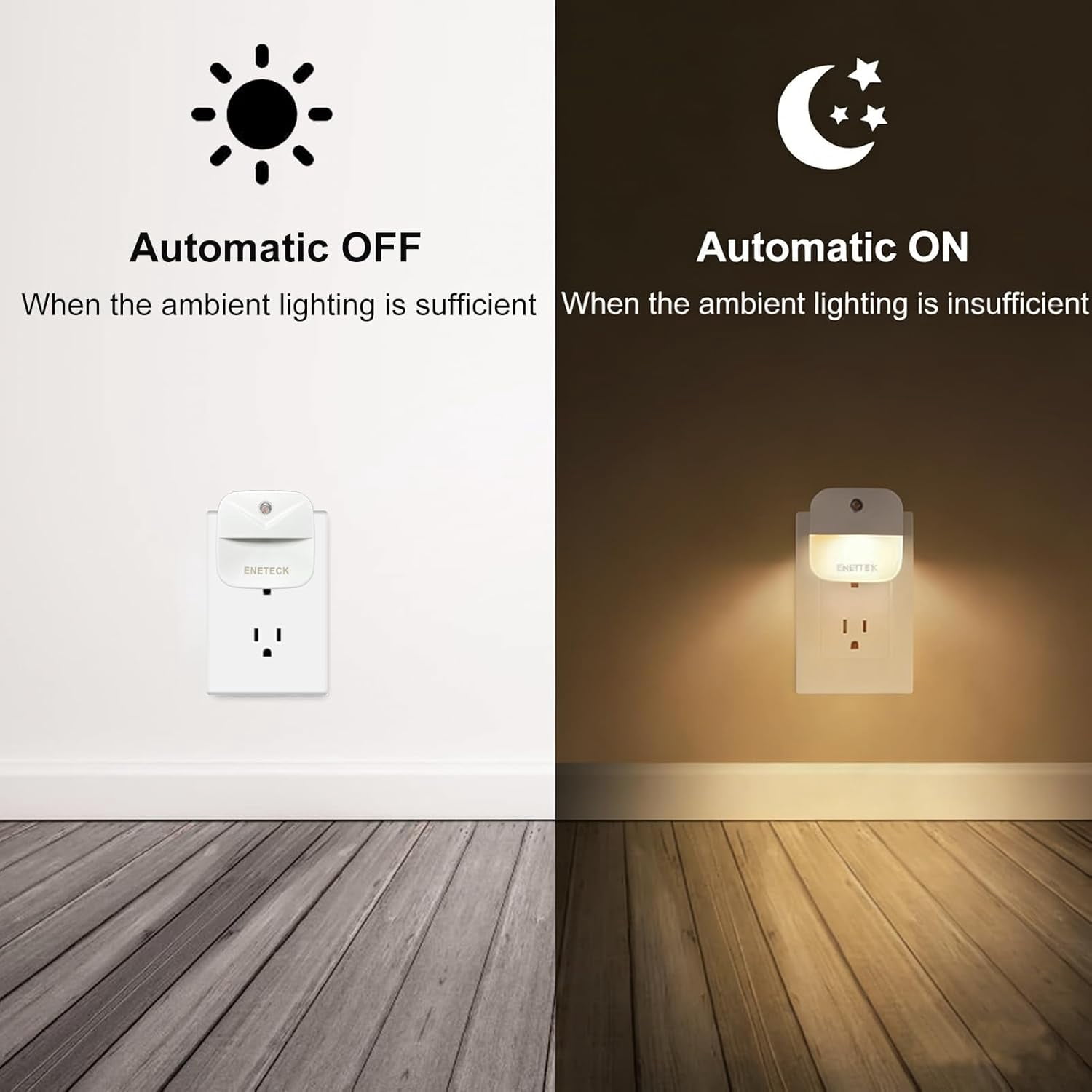 Night Light, LED Night Lights Plug into Wall, Dusk to Dawn Sensing Nightlights, No Glaring Plug in Night Light for Kids Navigating in Bathroom, Kitchen, Hallway, 6 Pack, Warm Light