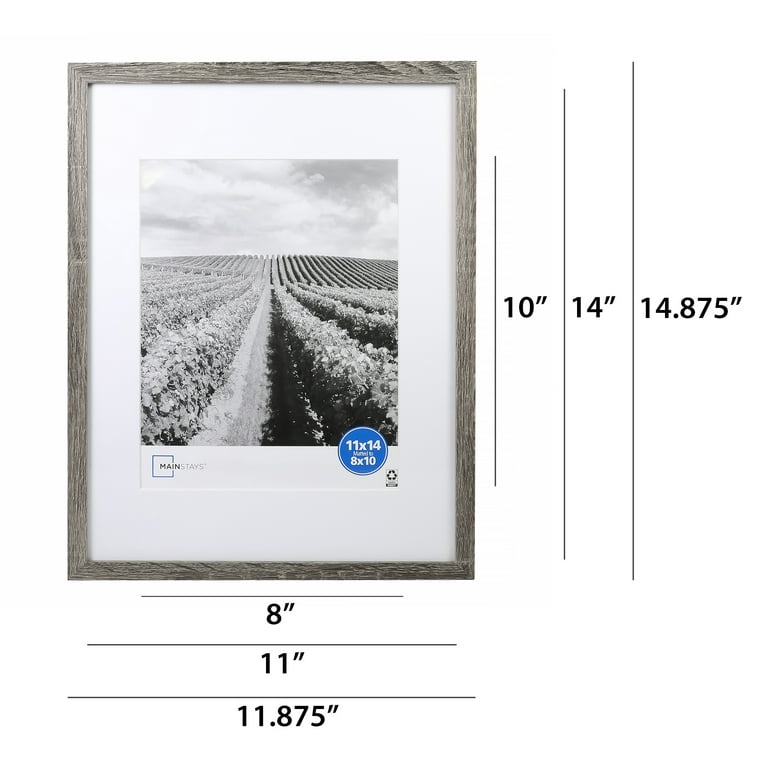 Mainstays 11x14 Matted to 8x10 Distressed White Gallery Wall Picture Frame