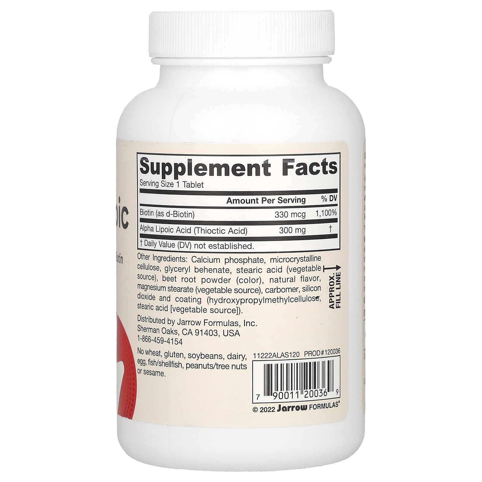 Jarrow Formulas Alpha Lipoic Sustain, Supports Cardiovascular Health, 300 mg, 120 Sustain Tabs