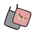 thumbnail image 2 of Carolines Treasures BB3649PTHD Cavalier King Charles Spaniel Checkerboard Pink Pair of Pot Holders , 7.5HX7.5W,, 2 of 3