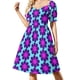 thumbnail image 3 of Patrón de GoTe: Vestido de manga corta con estampado de flores de arena azul denim vestidos para mujer vestidos de lujo, 3 of 7