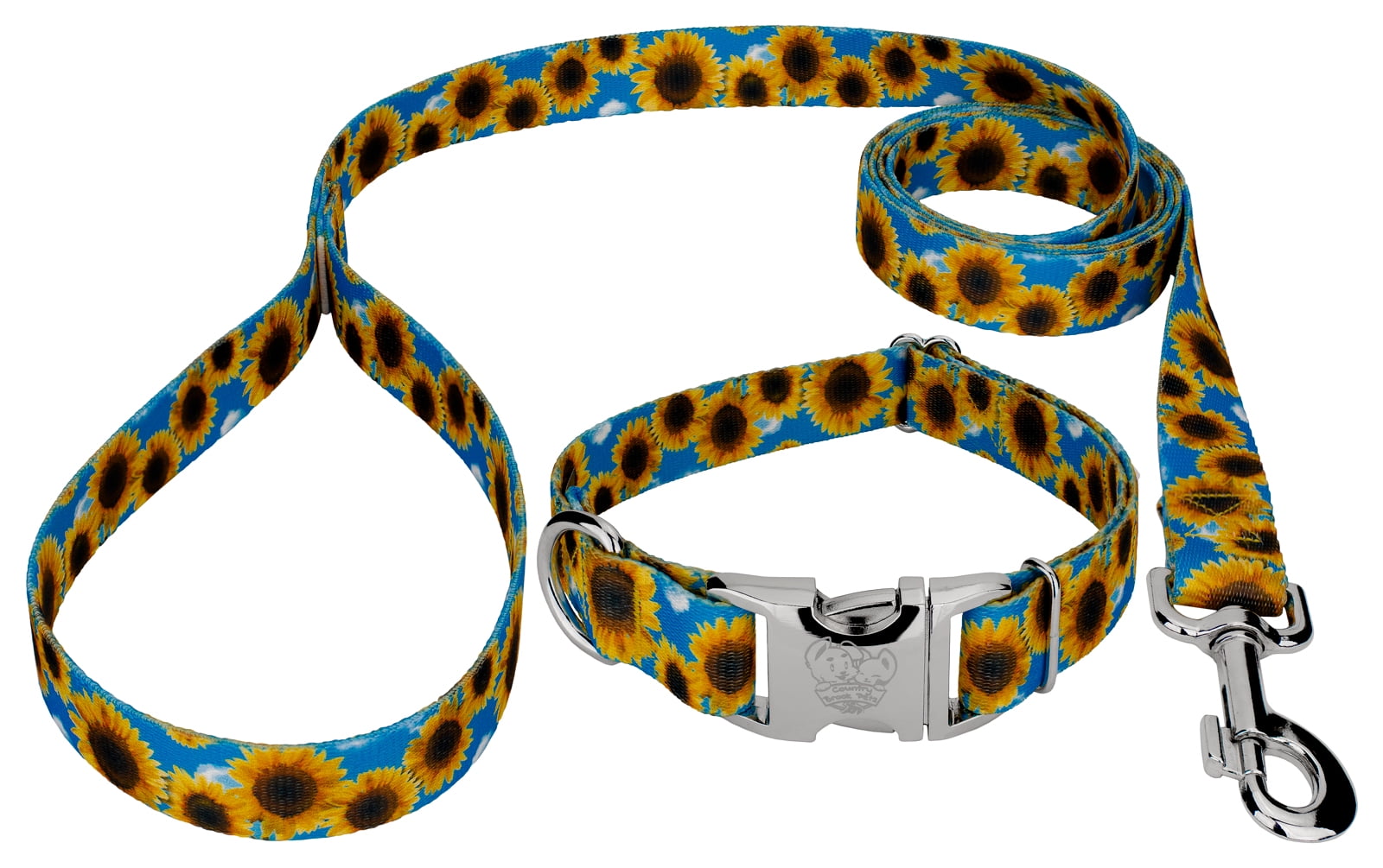 Premium Sunflowers Dog Collar and Leash 