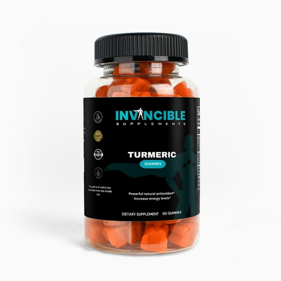 Invincible Supplements Turmeric Gummies with Black Pepper – Antioxidant Curcumin Supplement for Joint, Digestive & Cardiovascular Support