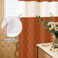 thumbnail image 4 of No Hook Shower Curtain, Red Black Lattice Geometric Shower Curtains for Bathroom with See Through Top Window, Aesthetics Luxury Abstract Art Waterproof & Washable Bath Curtain Stand Up Stall 36"x72", 4 of 9