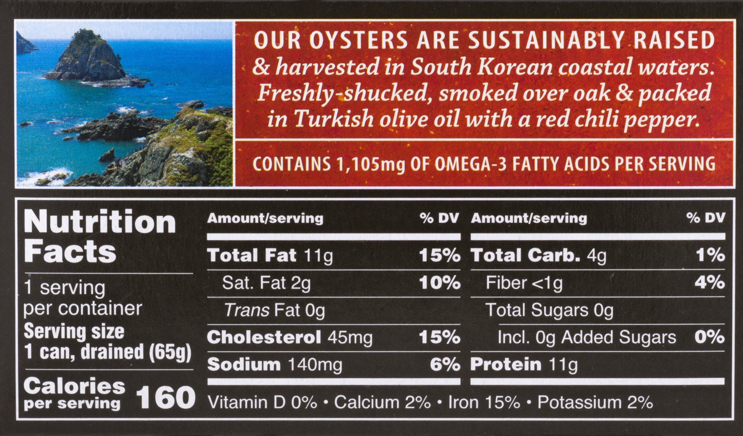 (3 pack) Crown Prince Natural Smoked Oysters with Red Chili Pepper, 3 oz Can