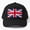 Black, variant on United Kingdom Flag Baseball Cap, UK Union Jack English Flag Design, Classic Hat