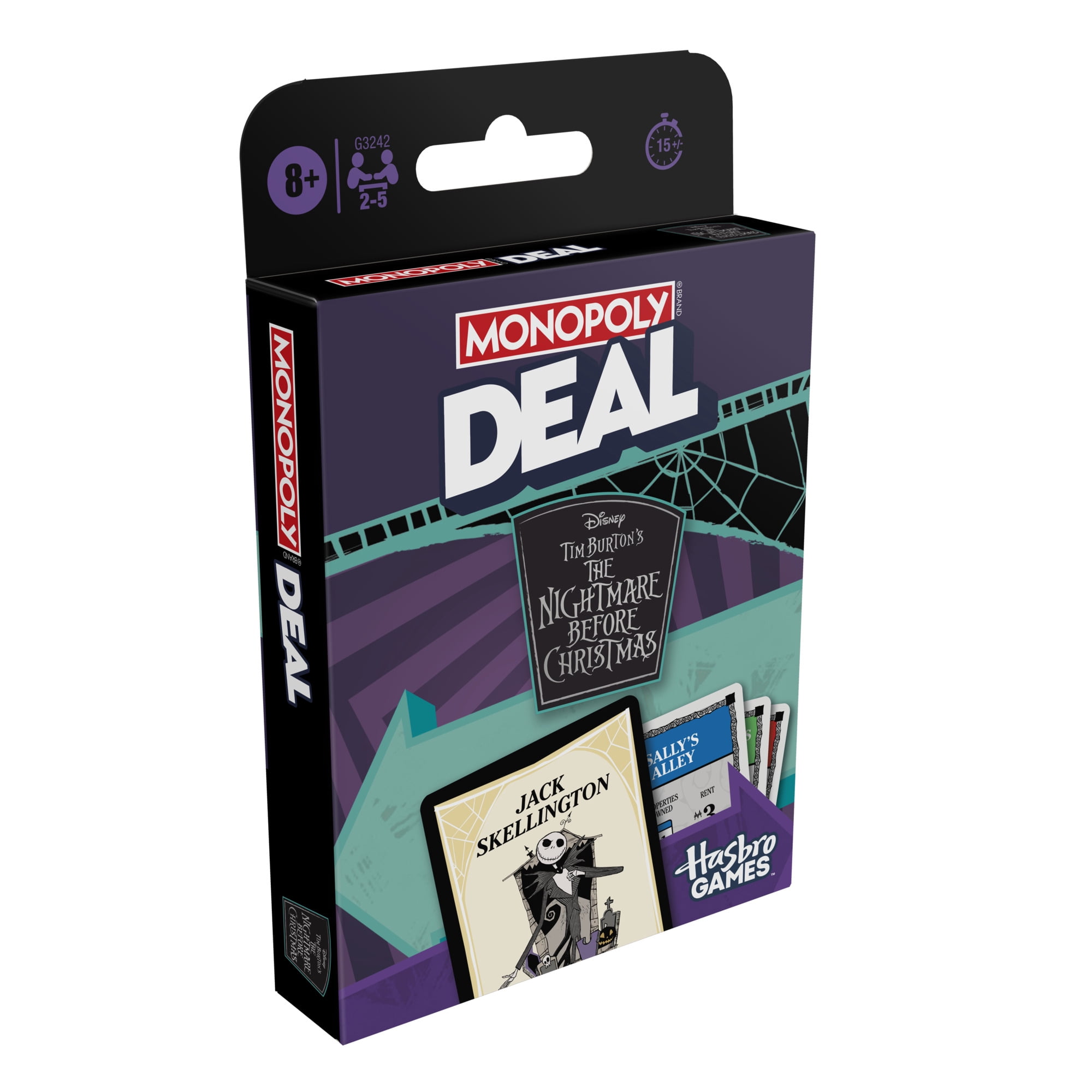 Monopoly Deal Tim Burton's The Nightmare Before Christmas Card Game, Kids & Adults Ages 8+
