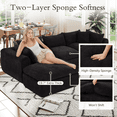 thumbnail image 4 of Homhum Cloud Sectional Couch with Deep Seat, Modern L Shaped Couch, Boneless Couch, Black, 4 of 8