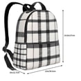 thumbnail image 3 of Lightweight Backpack With Adjustable Shoulder Strap Empty Bag Upright 12×14.5in For Weekend Holiday Travel Hiking White Buffalo Plaid Check Tartan Scotland_2, 3 of 5