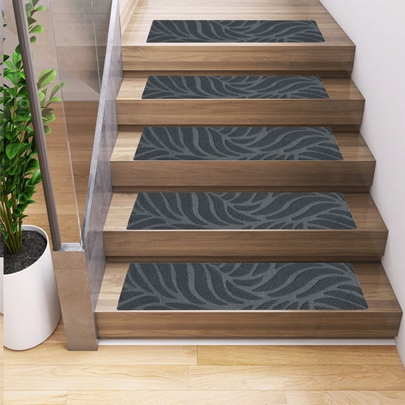 Djunllk Stair Treads - Non Slip Carpet Stair Treads for Wooden Steps, Self-Adhesive Dirt & Wear Resistant, Stair Runner for Kids Pets Elderly, 29 x 7 inch