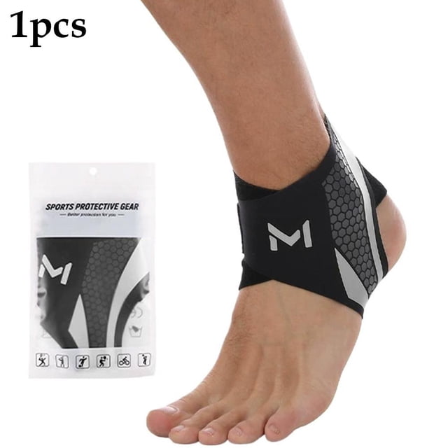 Adjustable Ankle Brace Foot Support for Sports & Running, High Elasticity Protective Gear Sleeve, Breathable Compression Wrap for Sprain Prevention & Recovery