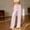 Pink, variant on Women Pajama Pants Striped Lyocell Straight Leg Cool Touch Elastic Waist Soft Casual Sleep Bottom