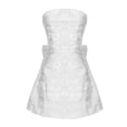 thumbnail image 6 of Strapless Jacquard Mini Dress for Women A-Line Graduation Party Dress with Back Bow and Lace-Up Corset, 6 of 7