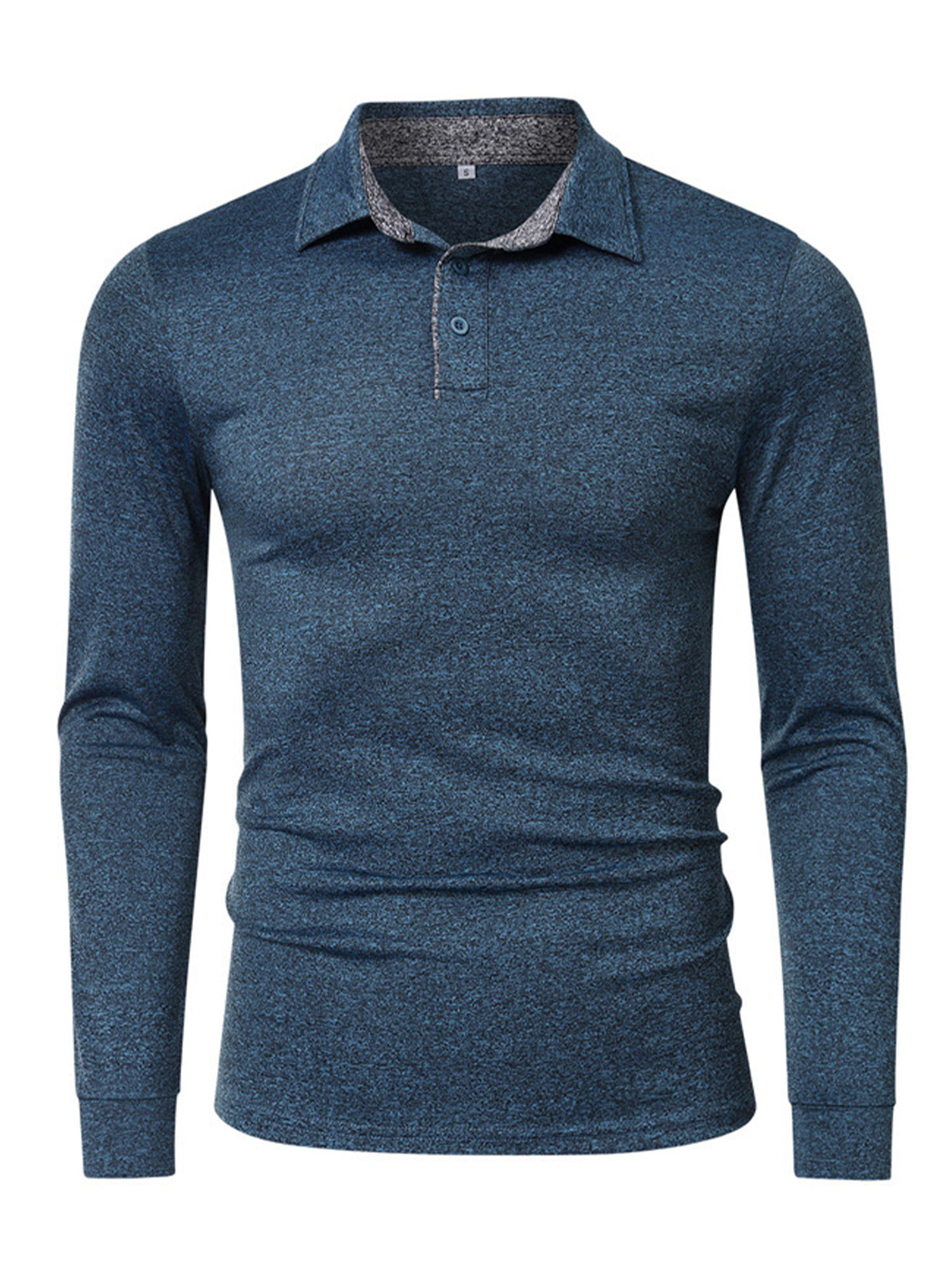Details about   Mens Fashion Long Sleeve Knit Polo Shirts Sweater Men Loose Lapel Jumpers Tops 