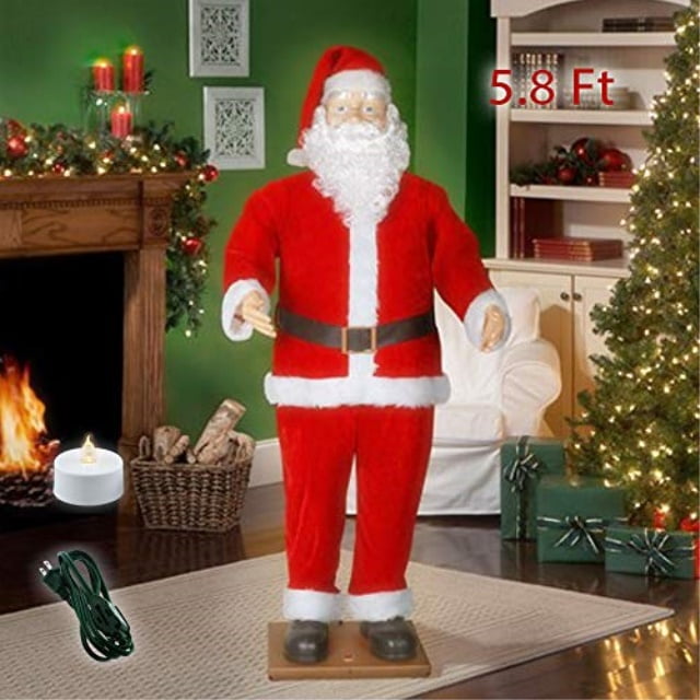 holiday time 5.8ft dancing santa claus animated - life size singing