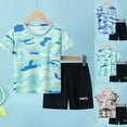 thumbnail image 4 of Ccpelsie Toddler Boys T-shirts and Shorts Dinosaur Short Set Summer Clothes Outfit for Children Daily(Green,5-6 Years), 4 of 6