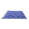 thumbnail image 2 of Ahgly Company Machine Washable Indoor Round Abstract Blue Contemporary Area Rugs, 4' Round, 2 of 4