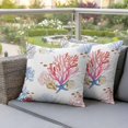 thumbnail image 5 of Outdoor Pillow Covers Watercolor Marine Life Coral Conch Waterproof Pillow Cases 24x24 Set of 2, Ocean Theme on White Throw Pillow Cover Pillowcase for Patio Balcony Couch Garden, 5 of 9