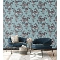 thumbnail image 4 of Harry & Grace Light Blue Playful Zebras Peel and Stick Wallpaper, 4 of 7