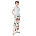 thumbnail image 3 of FORMRS Boys Pajama Pants with Pockets Size 6-8Y Kids Lounge Sleep Bottoms, Beige Christmas Candy Canes, 3 of 8