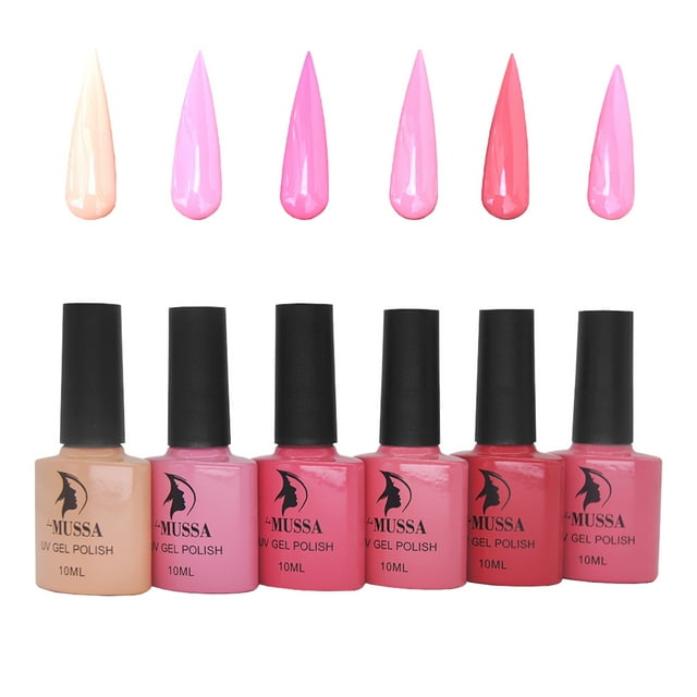 Gama De Gelish Semipermanente Mussa 6 Esmaltes Para Uñas Uv C