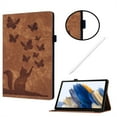 thumbnail image 5 of ELEHOLD Leather Case for Kindle Paperwhite 5 (11th Gen) 2021 Flip Case with Butterflies & Cat Pattern Built-in Card Holders Elastic Band Anti-Slip Kickstand Full Protective Shockproof Case,brown, 5 of 8