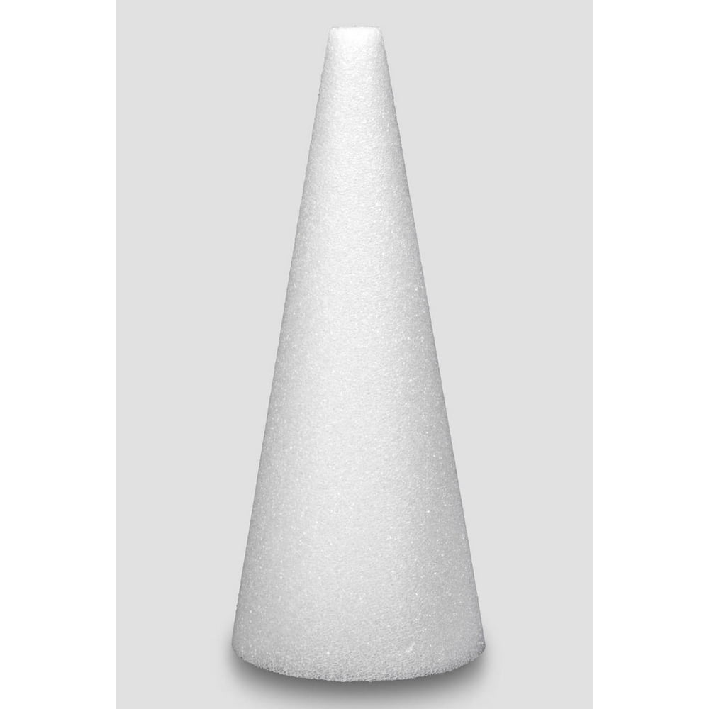 Styrofoam Cone White 12in. Tall x 4in. Wide Base Fashion Artistic Decorations With Foam Cone