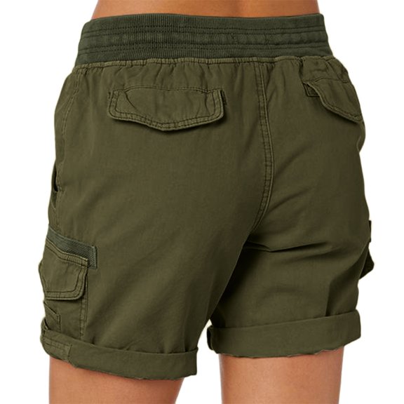 TOWED22 Womens Shorts,Women's Hiking Cargo Shorts Stretch Golf Active Shorts Outdoor Summer Shorts with Pockets Water Resistant Army Green,L