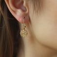 thumbnail image 7 of 14K Yellow Gold Plated Caged with Crystals from Swarovski Rose Lever Back Earrings, 7 of 7